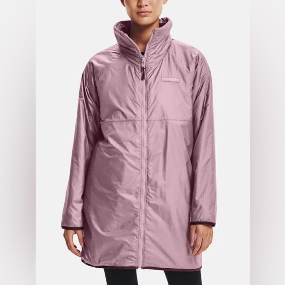 Under Armour Coat Womens Large Storm Reversible Impass Purple Loose Zip Up Parka